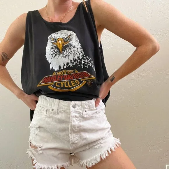 Authentic Vintage 1987 Harley-Davidson Printed Muscle Tee - Picture 8 of 10